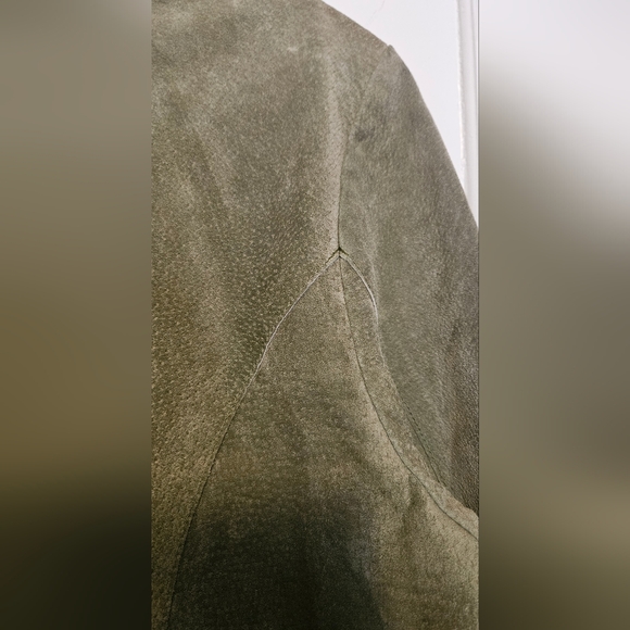 Vintage Live a Little Olive Suede Zip Jacket - Picture 12 of 12